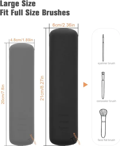 Vista 7 de FERYES Soporte para brochas de maquillaje de viaje, Negro, L, Simplicidad