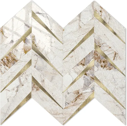 Vista 12 de STICKGOO 1 hoja de azulejos de espiga para despegar y pegar, PVC de mármol blanco para salpicaderos, azulejos de pared autoadhesivos para cocina