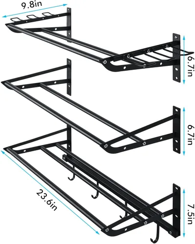 Vista 6 de XCSOURCE Organizador de equipos deportivos, estante de almacenamiento de bolas de 3 niveles con soportes para bates y raquetas, estante