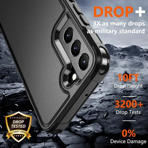 Vista 3 de SPIDERCASE Funda para Samsung Galaxy S22, [protección contra caídas de grado militar de 10 pies], paquete de 2