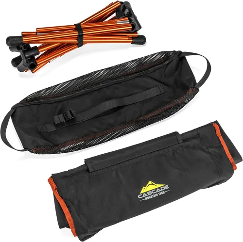 Vista 13 de Cascade Mountain Tech Silla de campamento ligera con respaldo alto al aire libre con reposacabezas y estuche de transporte - Negro