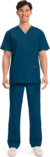 Vista 51 de Cherokee WW Professionals WW695 - Camisa de uniforme sanitario para hombre, con cuello en V
