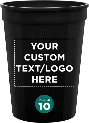Vista 11 de DISCOUNT PROMOS Vasos de plástico personalizados + tamaño de 12 onzas + diseño de fiesta desechable + juego a granel (10, 50 o 100) ideal