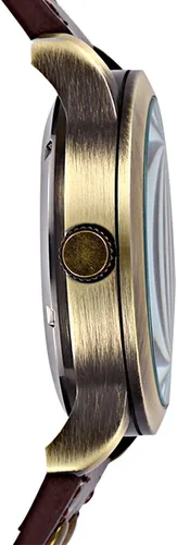 Vista 8 de FANMIS Reloj de pulsera de cuero marrón mecánico automático de esqueleto de bronce steampunk para hombre, Marrón, Mecánico, Automático