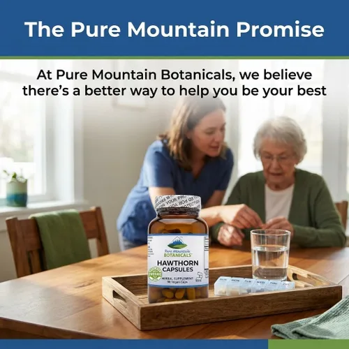 Vista 8 de Pure Mountain Botanicals Hawthorn Berry Cápsulas – 1000 mg de suplemento orgánico de espino por porción – 90 cápsulas veganas – Hawthorne Berry