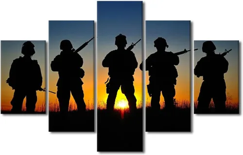 Vista 15 de Arte de pared para sala de estar, imágenes de la bandera estadounidense, impresión en lienzo, arte de pared militar de Estados Unidos de la Segunda