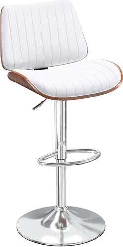Vista 18 de YaFiti Taburetes de bar ajustables, modernas sillas giratorias de piel sintética con respaldo, taburetes de isla de cocina sin brazos, color negro