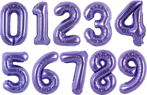 Vista 32 de TONIFUL Globos grandes de 50 pulgadas con números dorados del 0 al 9, globo digital grande de Mylar número 8 digital ocho para fiestas