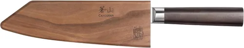 Vista 3 de Cangshan HAKU Series 501059 Cuchillo Kiritsuke de 7 pulgadas con funda, acero de Damasco forjado X-7