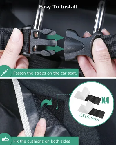 Vista 6 de Oasser Forro de carga para maletero de perros, cubierta de carga impermeable, alfombrilla para maletero de mascotas con solapas laterales