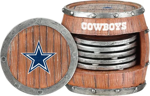 Vista 31 de FOCO NFL Team Logo 5-Pack Barrel Beverage Drink Coaster Set