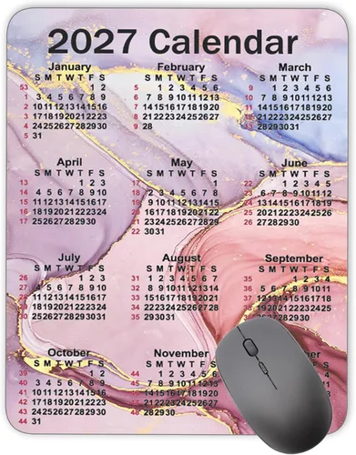 Vista 8 de Alfombrilla de mouse con calendario, calendario horizontal 2026, alfombrilla de mouse de goma natural, alfombrilla de mouse rectangular de calidad