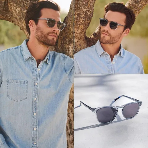 Vista 7 de WearMe Pro Gafas de sol polarizadas modernas redondas cuadradas para hombre