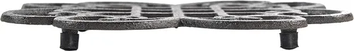 Vista 6 de GASARÉ, Salvamanteles de hierro fundido para platos calientes, ollas y sartenes, salvamanteles de metal, diseño clásico, tapas de patas de goma