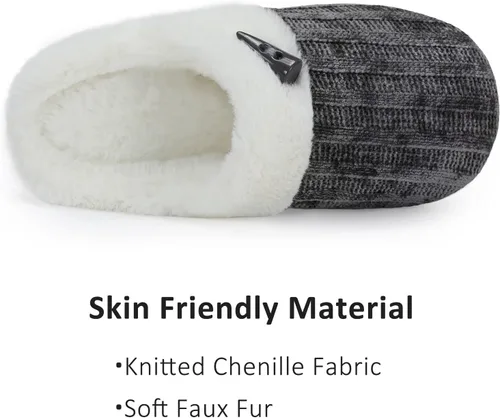 Vista 4 de NineCiFun Pantuflas cómodas de casa para mujer, de espuma viscoelástica, mullidas, para interiores, exteriores, antideslizantes, para el hogar