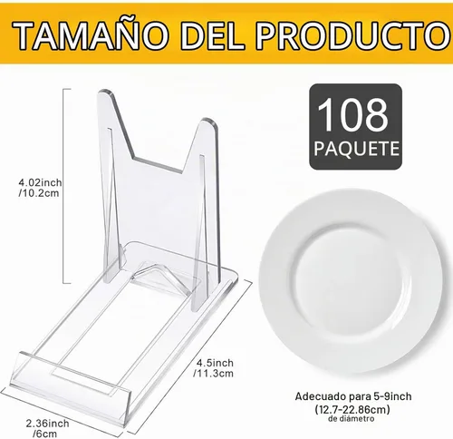 Vista 2 de Zonon Soportes de placa de acrílico para exhibición, soportes de plástico ajustables, soportes para placas de imagen, mini caballetes transparentes