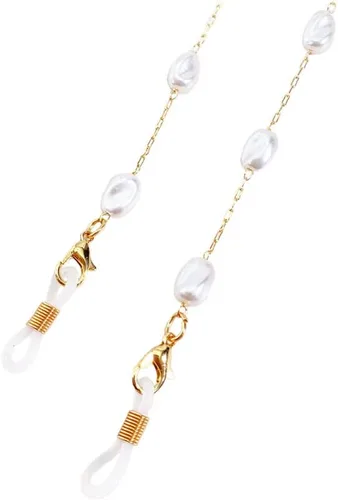 Vista 6 de Cadena de gafas de perlas para mujer, correa para gafas de sol, collar de cristal de lectura, soporte de seguridad