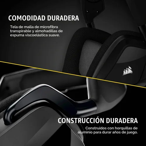 Vista 4 de Auriculares Corsair Void RGB Elite USB Premium para juegos con sonido envolvente 7.1, Carbon Negro