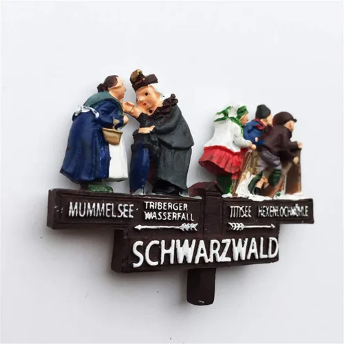 Vista 4 de Imán de nevera Selva Negra Schwarzwald Alemania 3D Metal Hecho a Mano Artesanía Turística Viaje Ciudad Recuerdo Colección Letra Refrigerador Pegatina