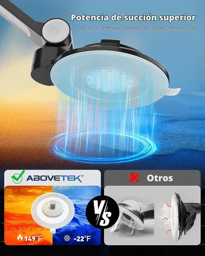 Vista 6 de AboveTEK Soporte de succión para iPad, soporte para tableta de teléfono con ventosa para tableta de 4 a 11 pulgadas, tableta, teléfono, iPad Negro