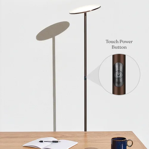 Vista 5 de Brightech - Sky 30 Flux Edition - Lámpara de pie LED Torchiere - LED superbrillante de 30 vatios - Ajuste de la temperatura de color a 3 niveles
