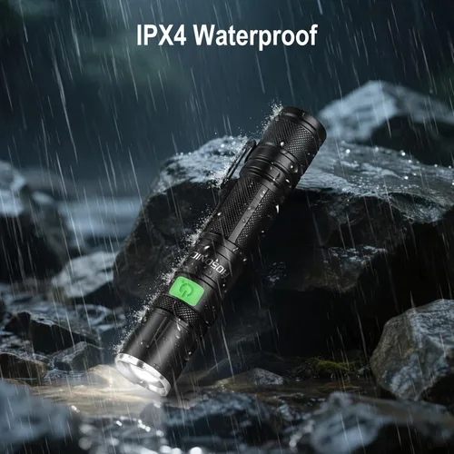 Vista 6 de Linternas recargables, linterna de bolsillo EDC de alto lúmenes con clip, 5 modos de luz de flash pequeña súper brillante potente para camping
