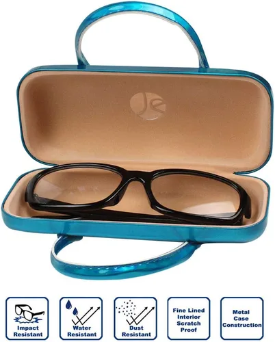 Vista 2 de JAVOedge Estuche rígido para niños, niñas, niños, carcasa rígida con asa y paños