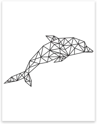 Vista 4 de Andaz Press Colección de arte geométrico para pared de origami, impresión minimalista en blanco y negro, oso, 8.5 x 11 pulgadas, paquete de 1