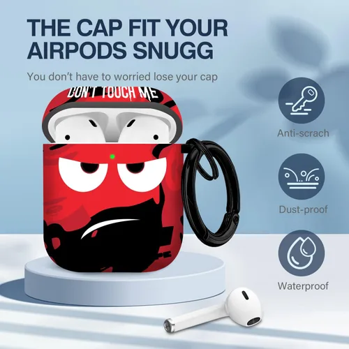 Vista 5 de Funda para Airpods, Don't Touch Me for Airpods Cover con llavero suave y linda funda a prueba de golpes para mujeres y hombres, compatible con funda