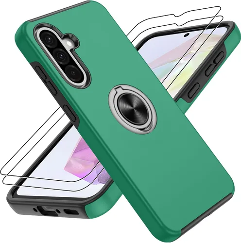 Vista 70 de Gritup Funda para Pixel 6A con protector de pantalla HD, soporte de anillo magnético 360 para Google Pixel 6A, color negro