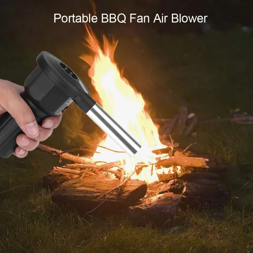 Vista 2 de Dioche Air Blower, Electric Portable Fire Blower Grill Fire Starter Flame Exciter, Campfire Cooking Tools For Bbq Picnic Outdoor Camping Hiking