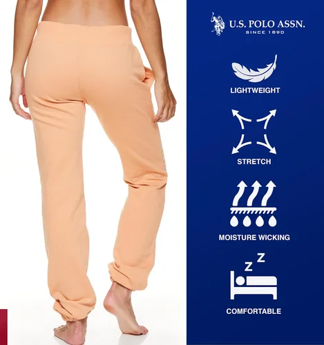 Vista 3 de US Polo Assn Essentials Womens French Terry Joggers with Pockets Sweatpants for Women