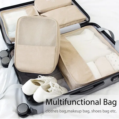 Vista 5 de Bolsas de zapatos para viajes, capacidad para 3 pares de zapatos para viajes, accesorios de equipaje, bolsa portátil para zapatos y bolsa