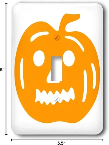 Vista 2 de 3dRose LSP 27866 _ _ _ _ _ _ _ _ _ _ _ _ _ _ _ _ _ _ _ _ 1 Naranja Cutout Halloween calabaza Interruptor de luz Cover