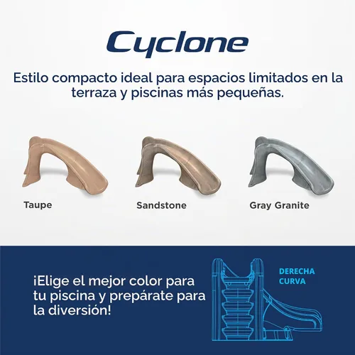 Vista 6 de S.R. Smith Cyclone tobogán para piscina de curva derecha, Curva derecha, Arena