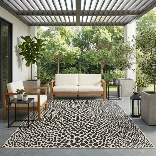 Vista 25 de Unique Loom Outdoor Collection Alfombra de área - Ciudad del Cabo (2' 2' x 3' 1' Rectángulo, Azul/Oliva)