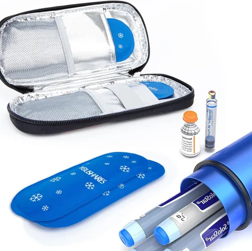 Vista 3 de YOUSHARES Bolsas de hielo para diabetes para bolsa de viaje con aislamiento de medicamentos, bolsas de hielo aprobadas por la TSA para estuche de 2