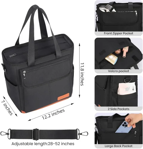 Vista 2 de Lonchera Bolsa de Almuerzo para Mujeres, Bolsa Térmica de Almuerzo a Prueba de Fugas para Mujeres, Bolsas Grandes de Almuerzo Tipo Tote para Adultos