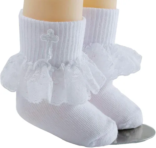 Vista 3 de Booulfi Baby Boy Shoes Baptism Christening Shoes and Socks Set 0-18 M Newborn Wihte Shoes for Infant