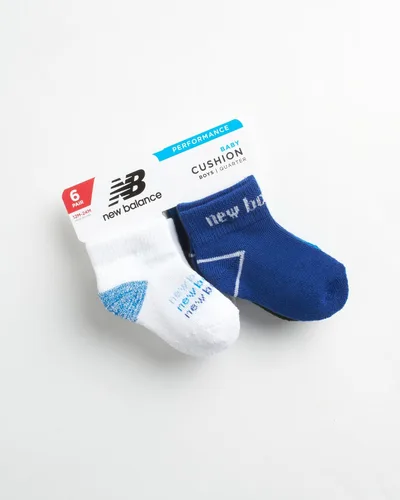 Vista 2 de New Balance Calcetines para bebé, paquete de 6 calcetines acolchados de corte de un cuarto (bebébebé)