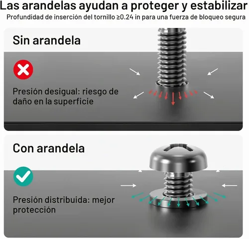 Vista 6 de WALI M6 x 1.181 in VESA Kit de tornillos para montaje de TV, 4