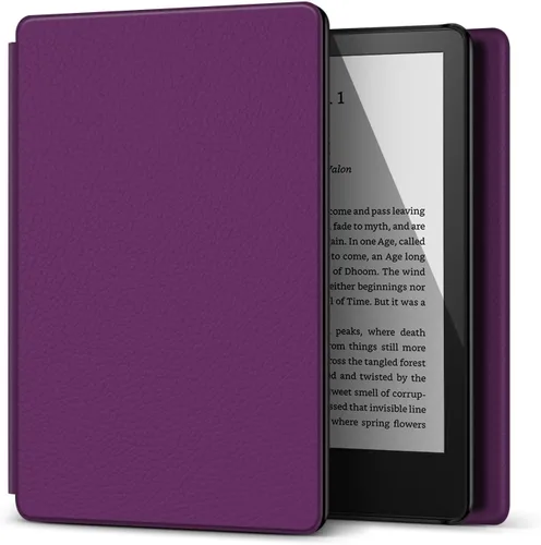 Vista 18 de TNP - Funda delgada para Kindle de 6 pulgadas para 11ª generación 2024/2022, flores de almendro Funda delgada de cuero sintético con diseño