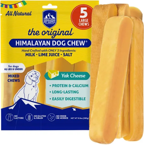Vista 10 de Himalayan Dog Chew Bacon Yak Cheese - Masticables para perros, el mejor para ti, 100% natural de larga duración, golosinas saludables para perros