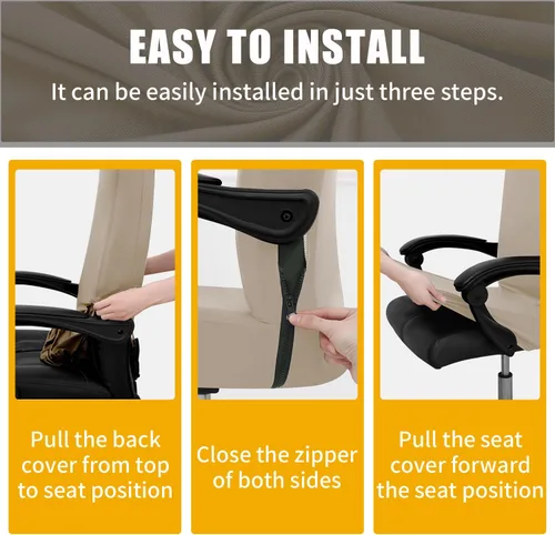 Vista 36 de Smiry fundas elásticas estampadas para silla de oficina de computadora, fundas universales para sillas giratorias de escritorio, extraíbles