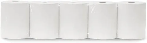 Vista 3 de Rollos de papel térmico de 3 1/8 x 230 – Paper of America [50/paquete] sin BPA de 48 GSM, núcleo de tubo sólido, papel de recibo CC para terminales