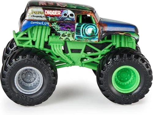 Vista 4 de Monster Jam, Camiones monstruo oficiales de Grave Digger Vs. El Toro Loco fundidos a presión, escala 1:64, juguetes para niños de 3 años en adelante