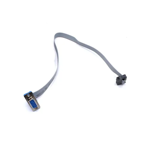 Vista 2 de Sydien 4 unidades de cable de cinta DB9 RS232 serie hembra a 10 pines hembra plana cinta cable conector adaptador, 11.8 in de longitud
