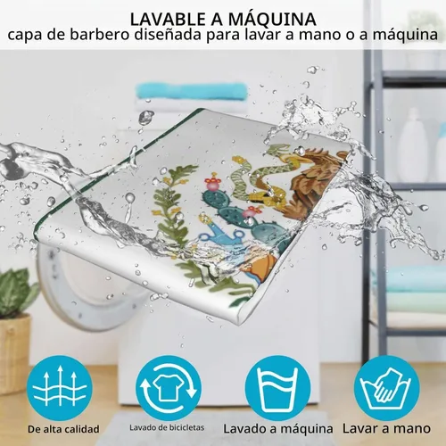 Vista 7 de Xianjing capa de barbero unisex personalizada, capas de corte de cabello personalizadas para salón, añade tu imagen kit de corte de cabello delantal