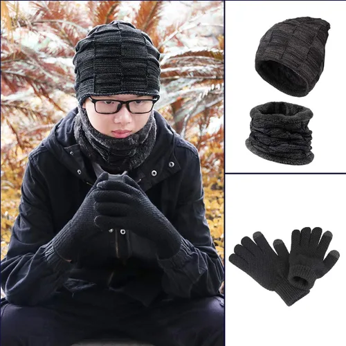 Vista 2 de KRATARC Conjunto de bufanda cálida de invierno para hombres y mujeres al aire libre