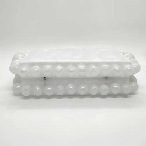 Vista 4 de CUXVA Bolso de mano de acrílico para mujer, bolso de mano de mármol con purpurina para boda, cóctel, fiesta, baile de graduación..